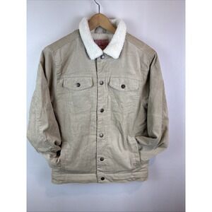 Brooklyn Corduroy Coat Size Medium Sherpa Lined Tan Western Cowboy